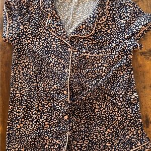 Leopard Print Pajama Top